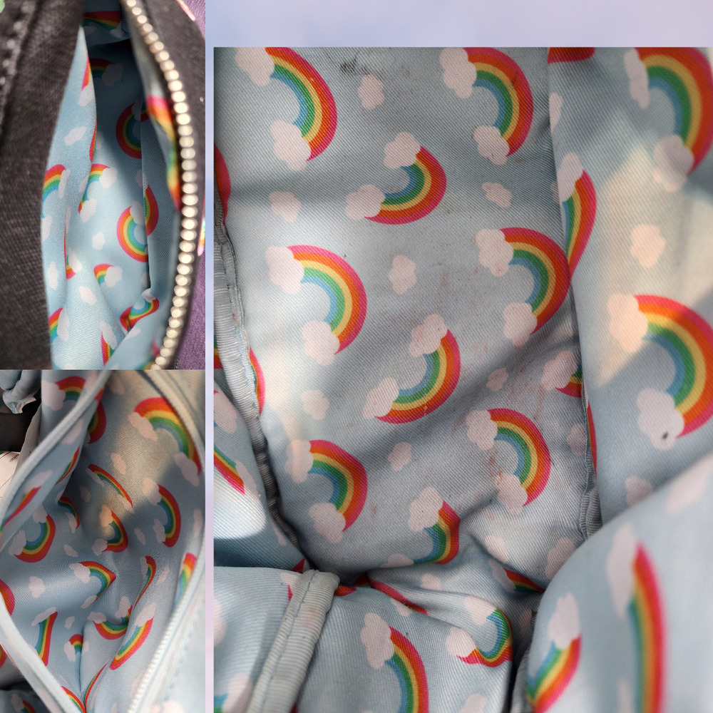 Loungefly Embroidered Sky Rainbow Pride Canvas Mini Backpack Travel Festival - Picture 6 of 7